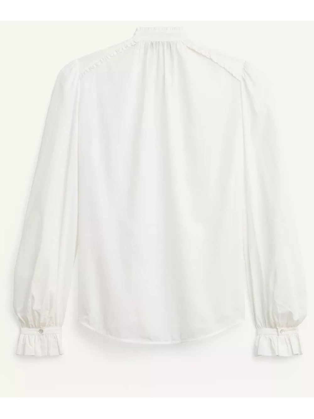 Zara White Pleated Button-Down Shirt - Picture 6 of 13